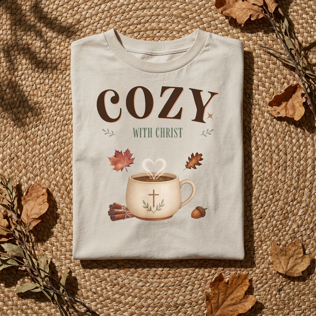 Cozy with Christ Tee | Vintage Christian Fall Shirt