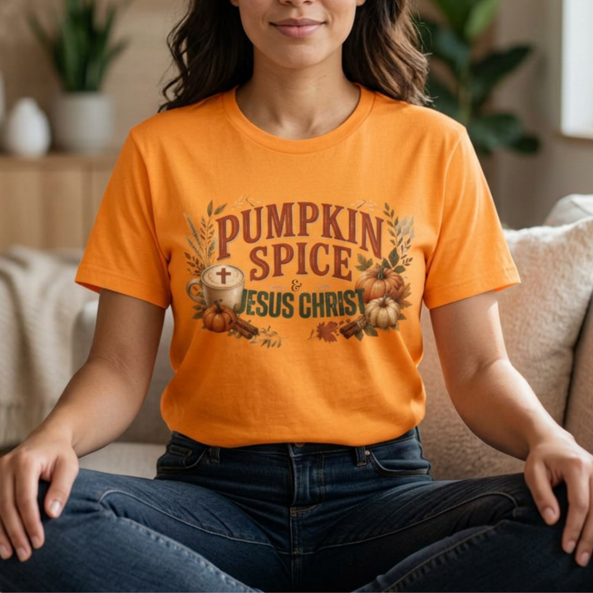 Pumpkin Spice Jesus Christ T-Shirt | Christian Fall Faith Tee