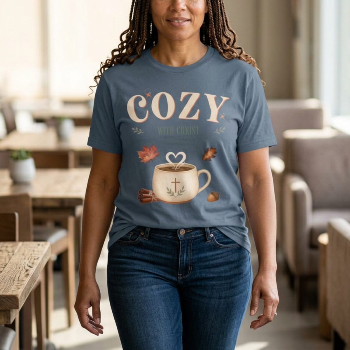 Cozy with Christ Tee | Vintage Christian Fall Shirt