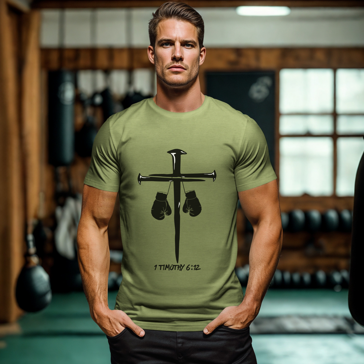 1 Timothy 6:12 Tee | Christian Kickboxing Shirt