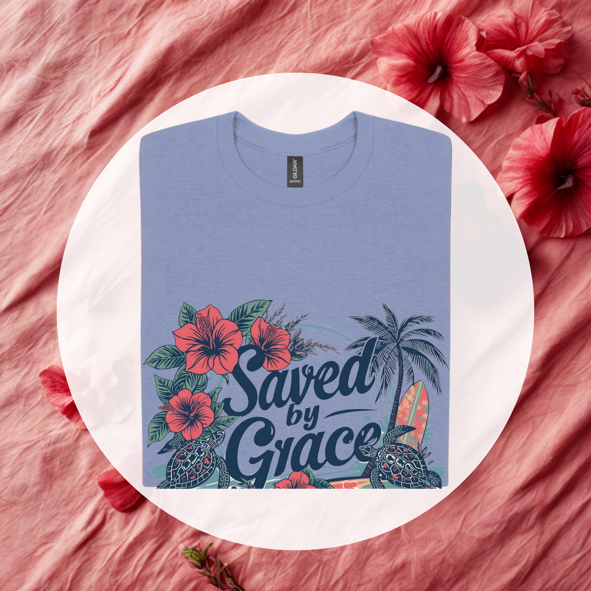 Saved By Grace Tee | Vintage Christian Beach Shirt