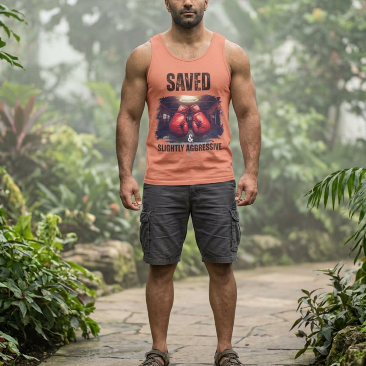Saved & Slightly Aggressive Tee | Christian Boxing Shirt