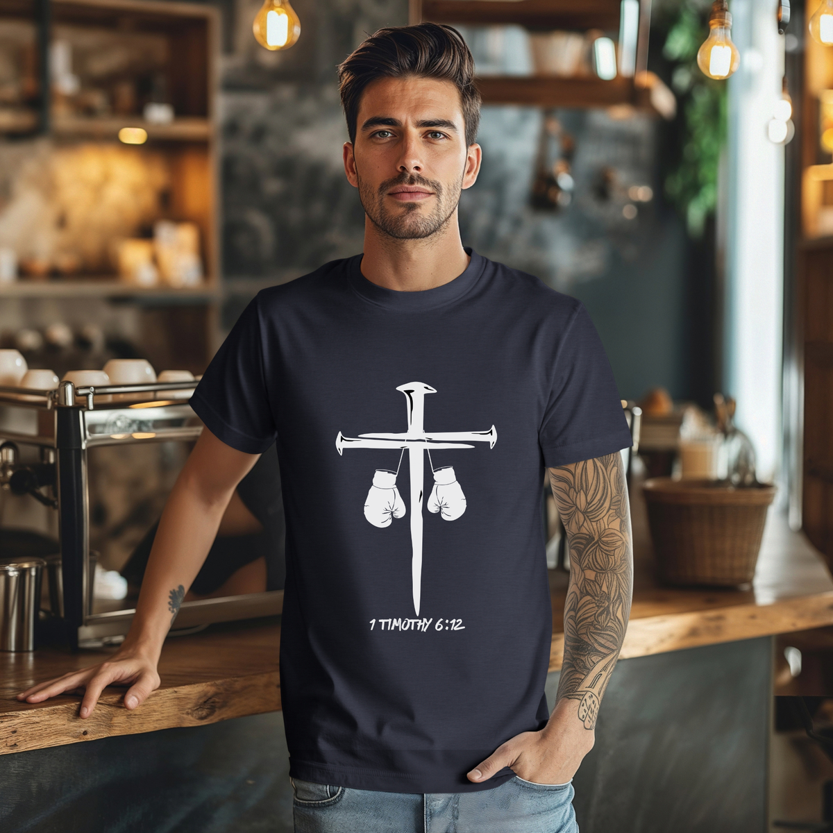 1 Timothy 6:12 Tee | Christian Kickboxing Shirt