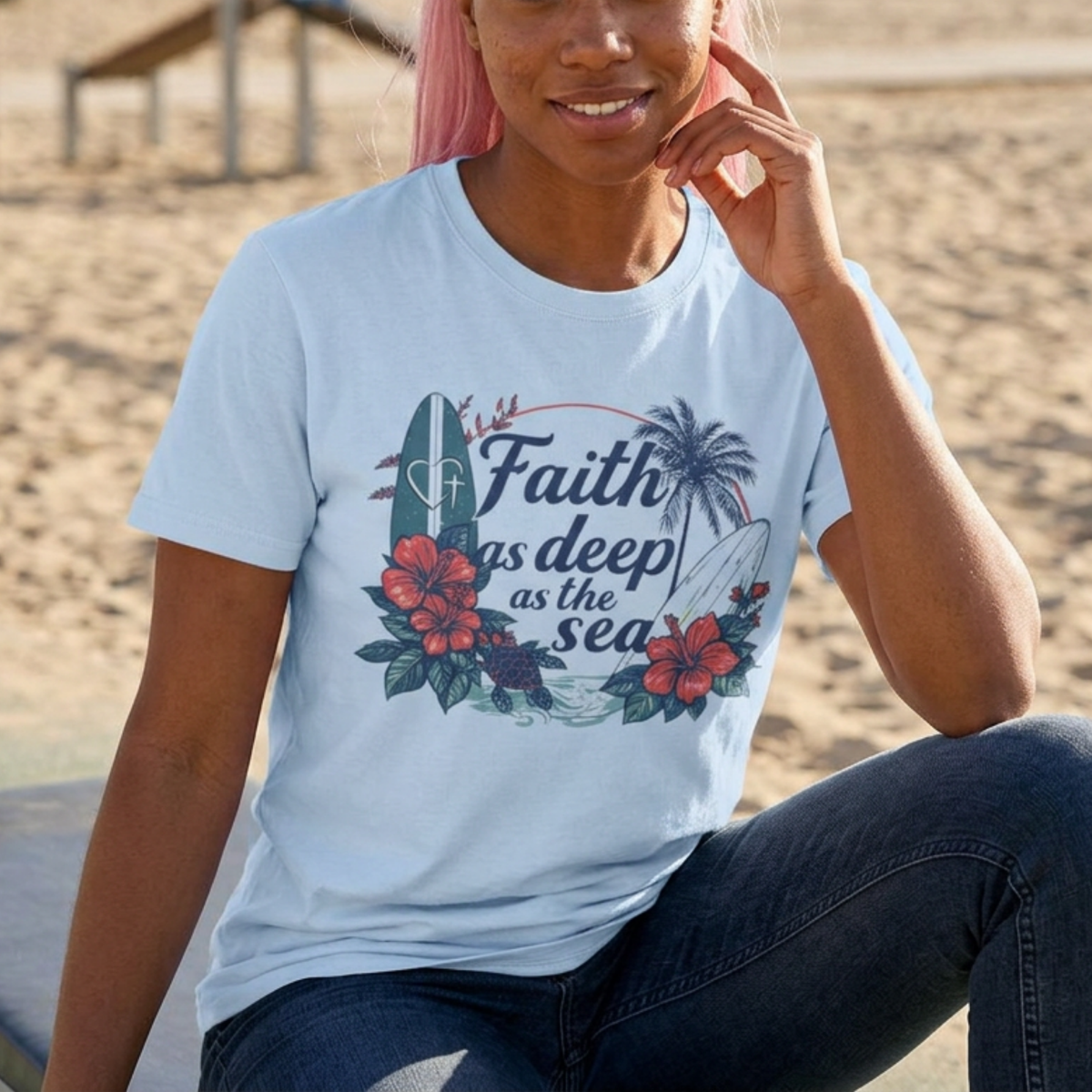 Faith As Deep As The Sea Tee | Vintage Christian Shirt