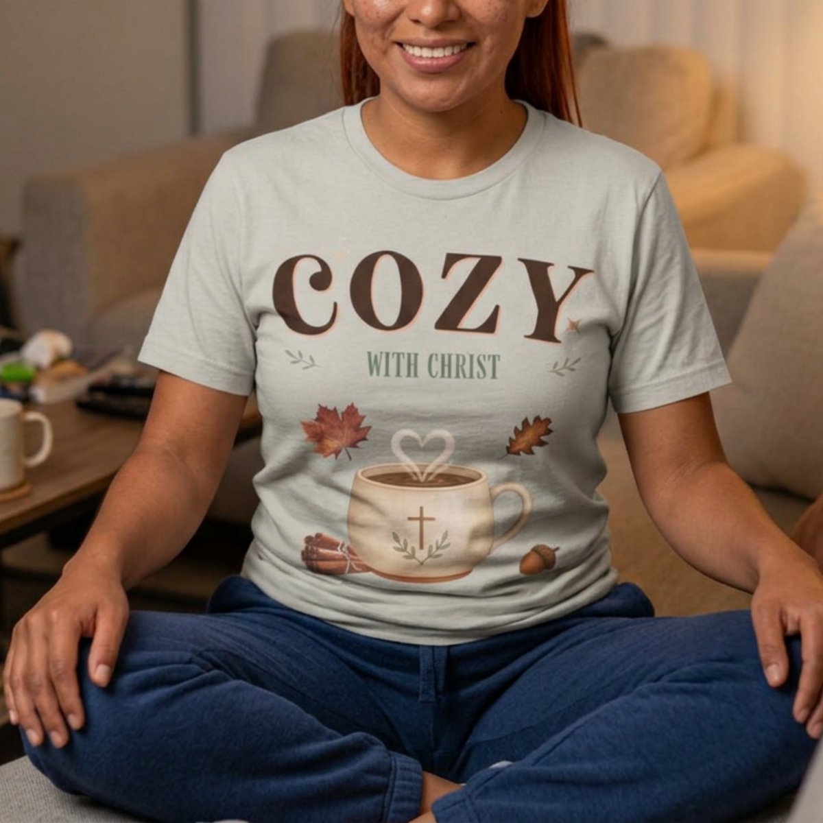 Cozy with Christ Tee | Vintage Christian Fall Shirt