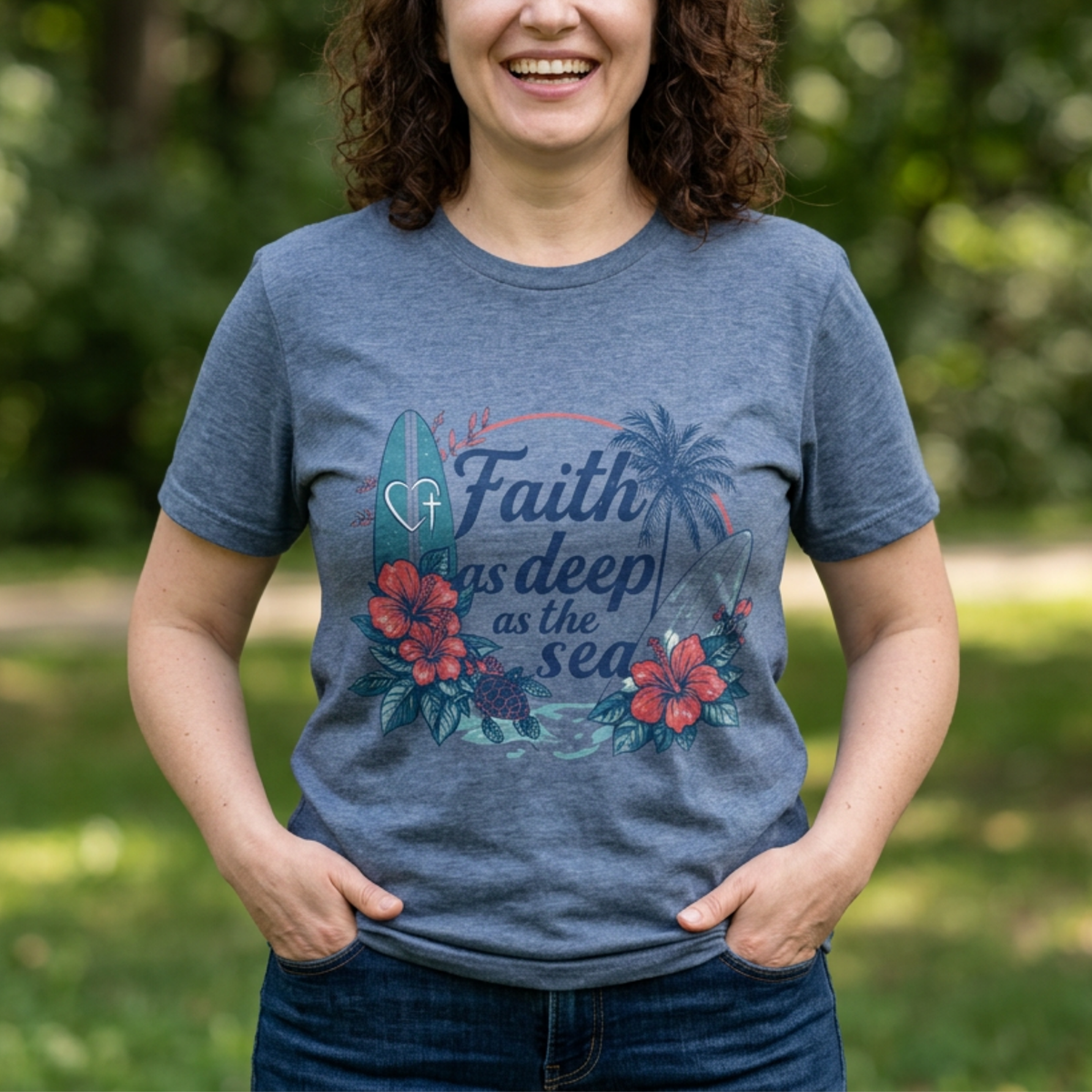 Faith As Deep As The Sea Tee | Vintage Christian Shirt