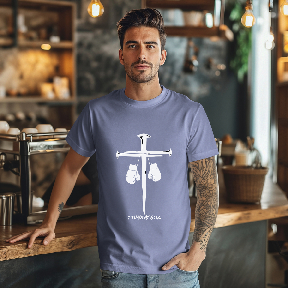 1 Timothy 6:12 Tee | Christian Kickboxing Shirt