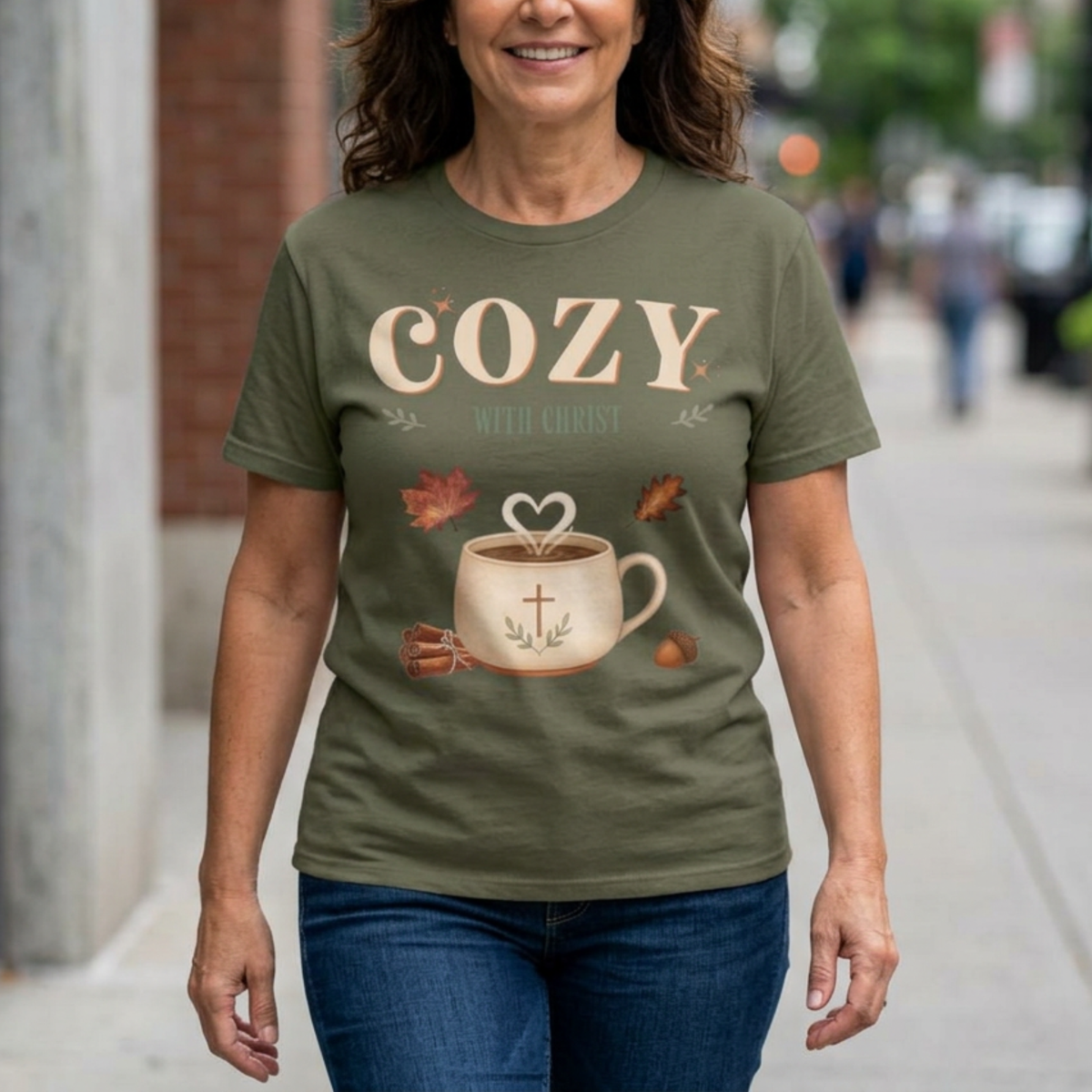 Cozy with Christ Tee | Vintage Christian Fall Shirt