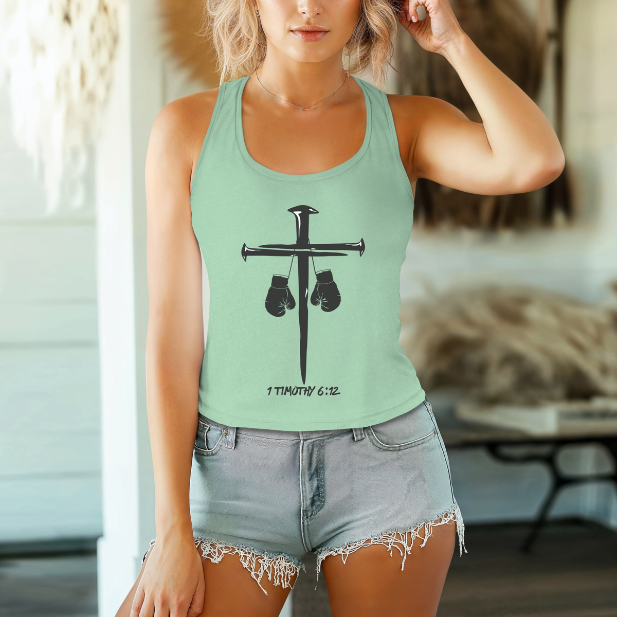 1 Timothy 6:12 Tank | Christian Kickboxing Tank Top