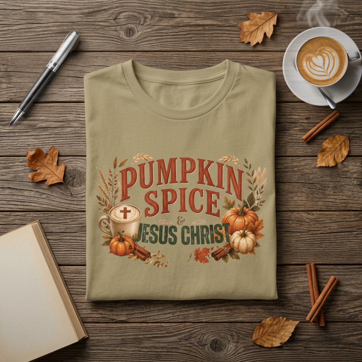 Pumpkin Spice Jesus Christ T-Shirt | Christian Fall Faith Tee