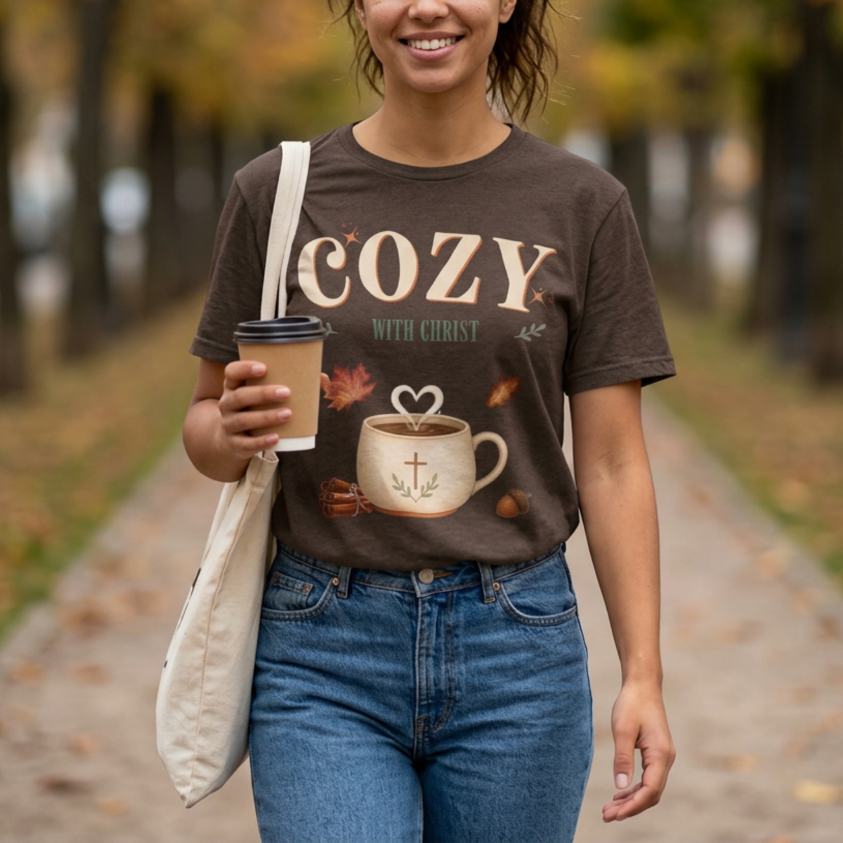 Cozy with Christ Tee | Vintage Christian Fall Shirt
