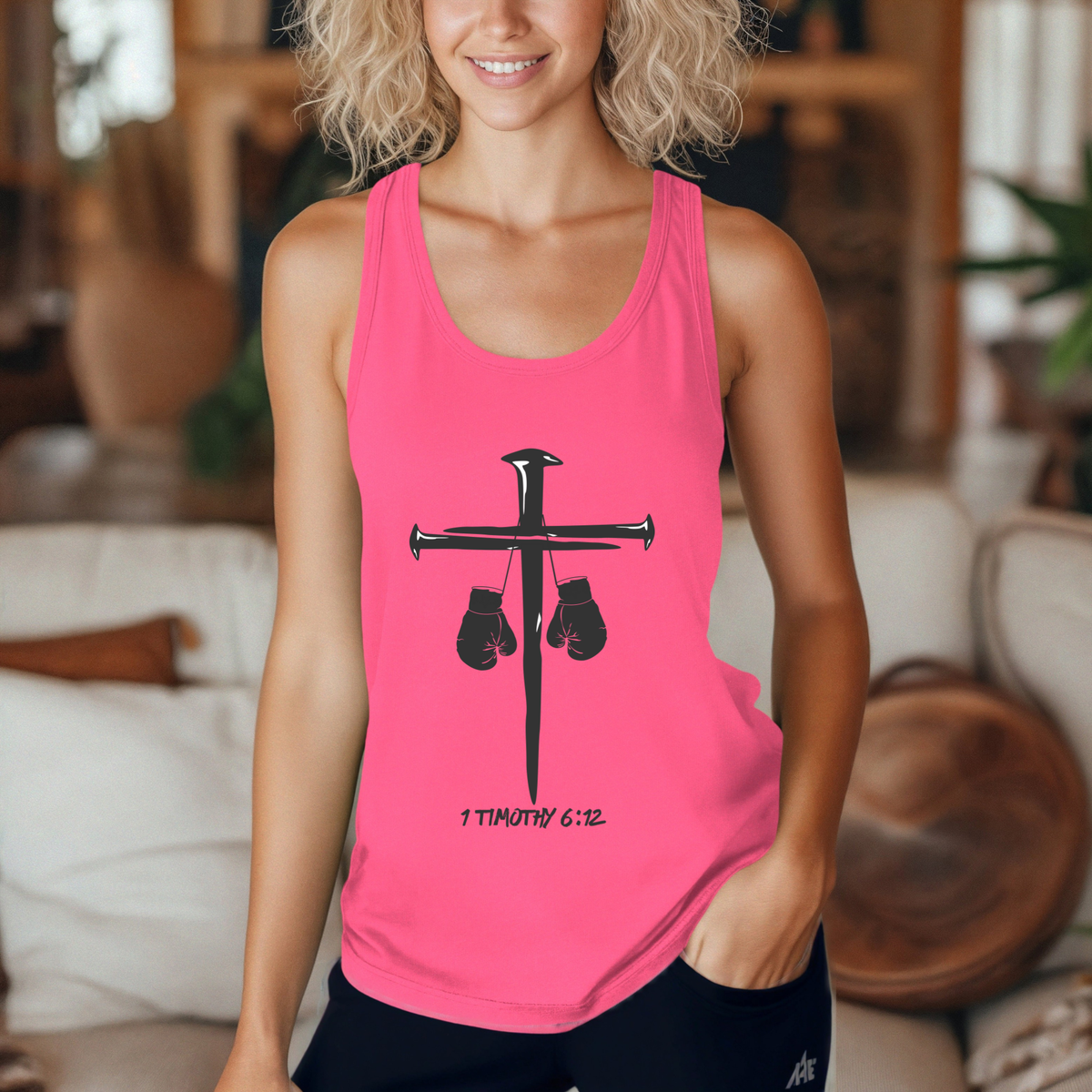 1 Timothy 6:12 Tank | Christian Kickboxing Tank Top