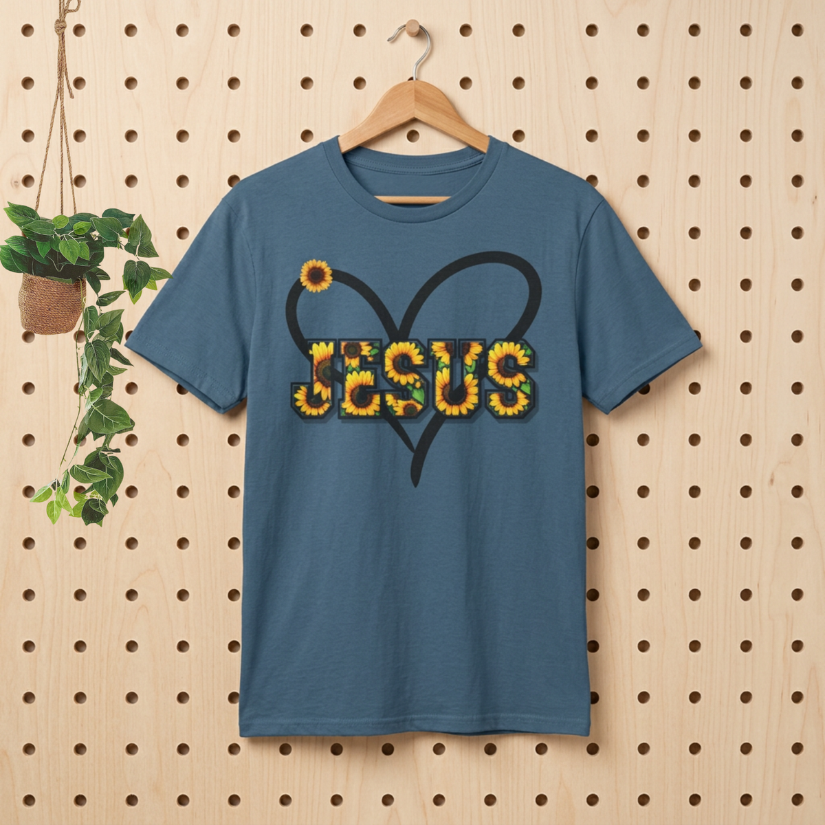 Jesus Sunflower Heart Tee | Christian Women's Shirt