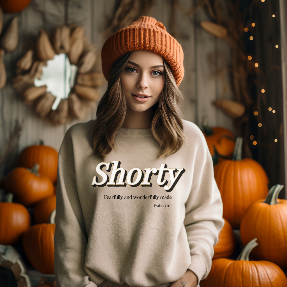 Shorty Sweatshirt | Psalm 139:14 Christian Sweatshirt