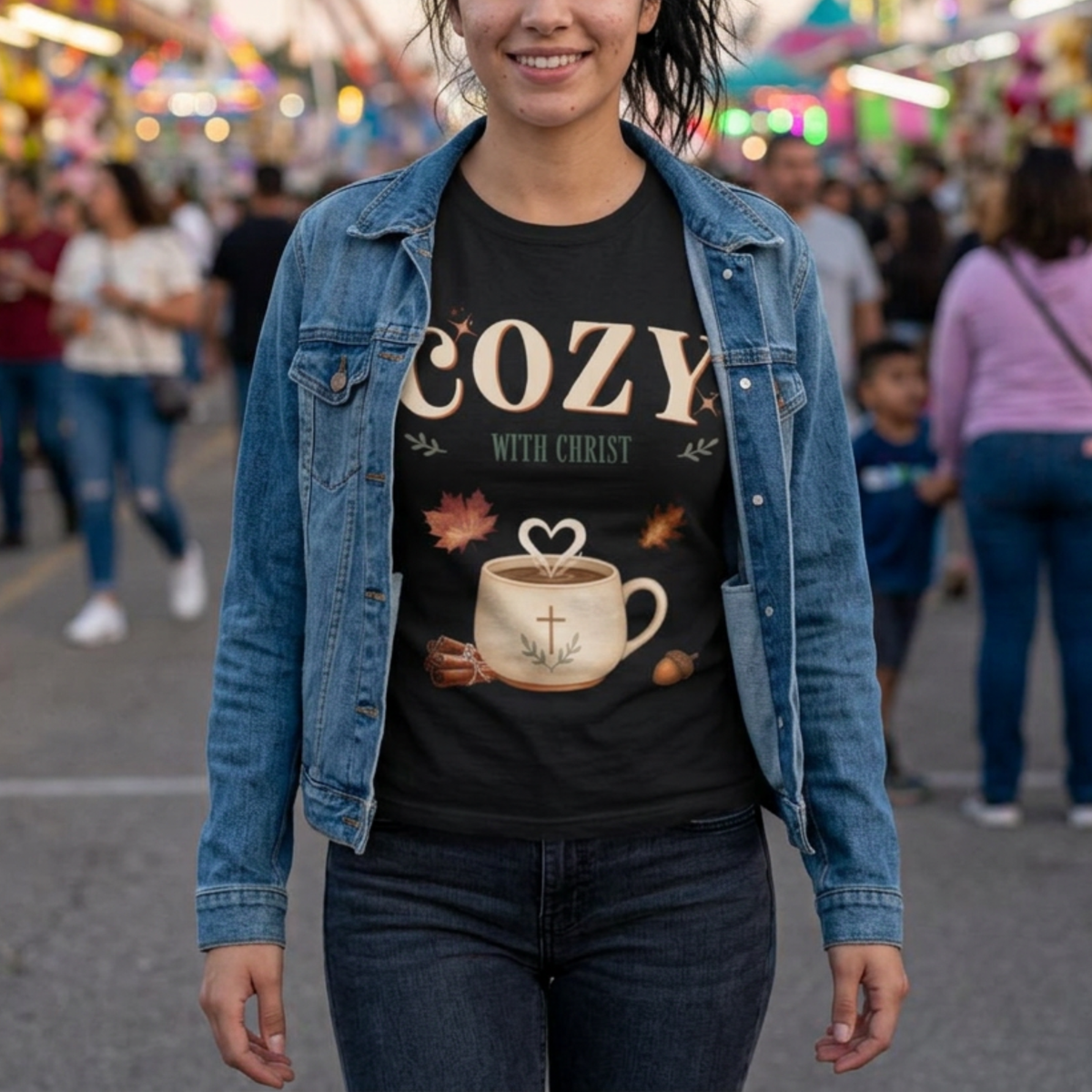Cozy with Christ Tee | Vintage Christian Fall Shirt