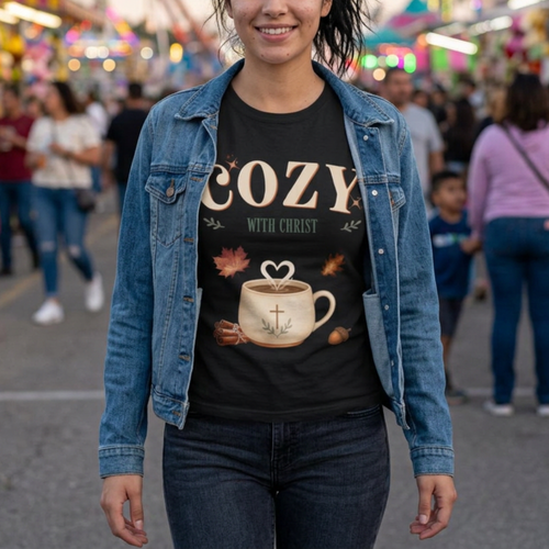 Cozy with Christ Tee | Vintage Christian Fall Shirt