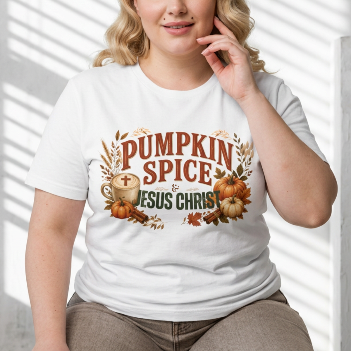 Pumpkin Spice Jesus Christ T-Shirt | Christian Fall Faith Tee