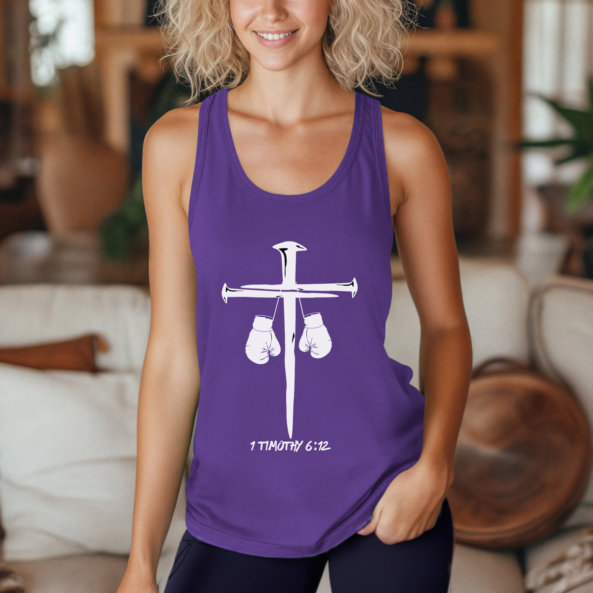 1 Timothy 6:12 Tank | Christian Kickboxing Tank Top