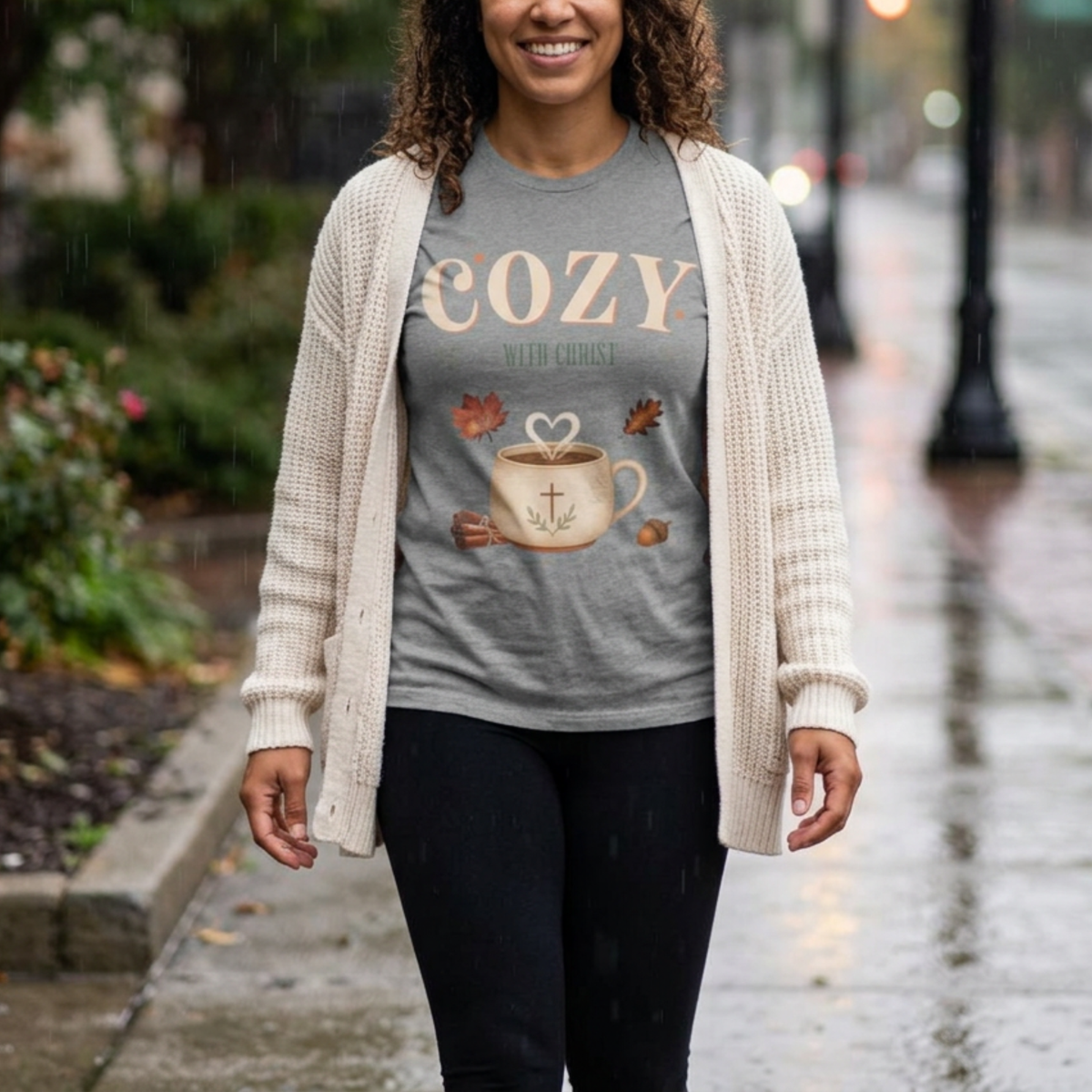 Cozy with Christ Tee | Vintage Christian Fall Shirt