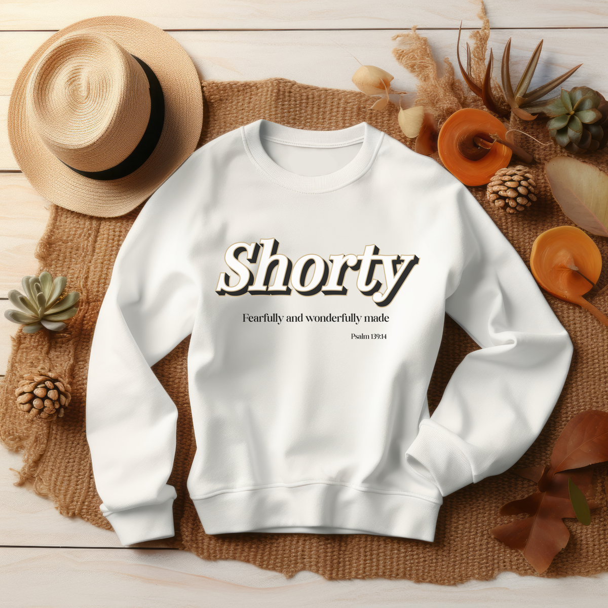 Shorty Sweatshirt | Psalm 139:14 Christian Sweatshirt