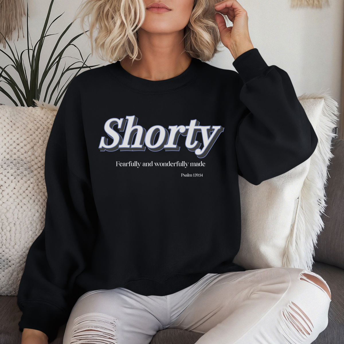 Shorty Sweatshirt | Psalm 139:14 Christian Sweatshirt