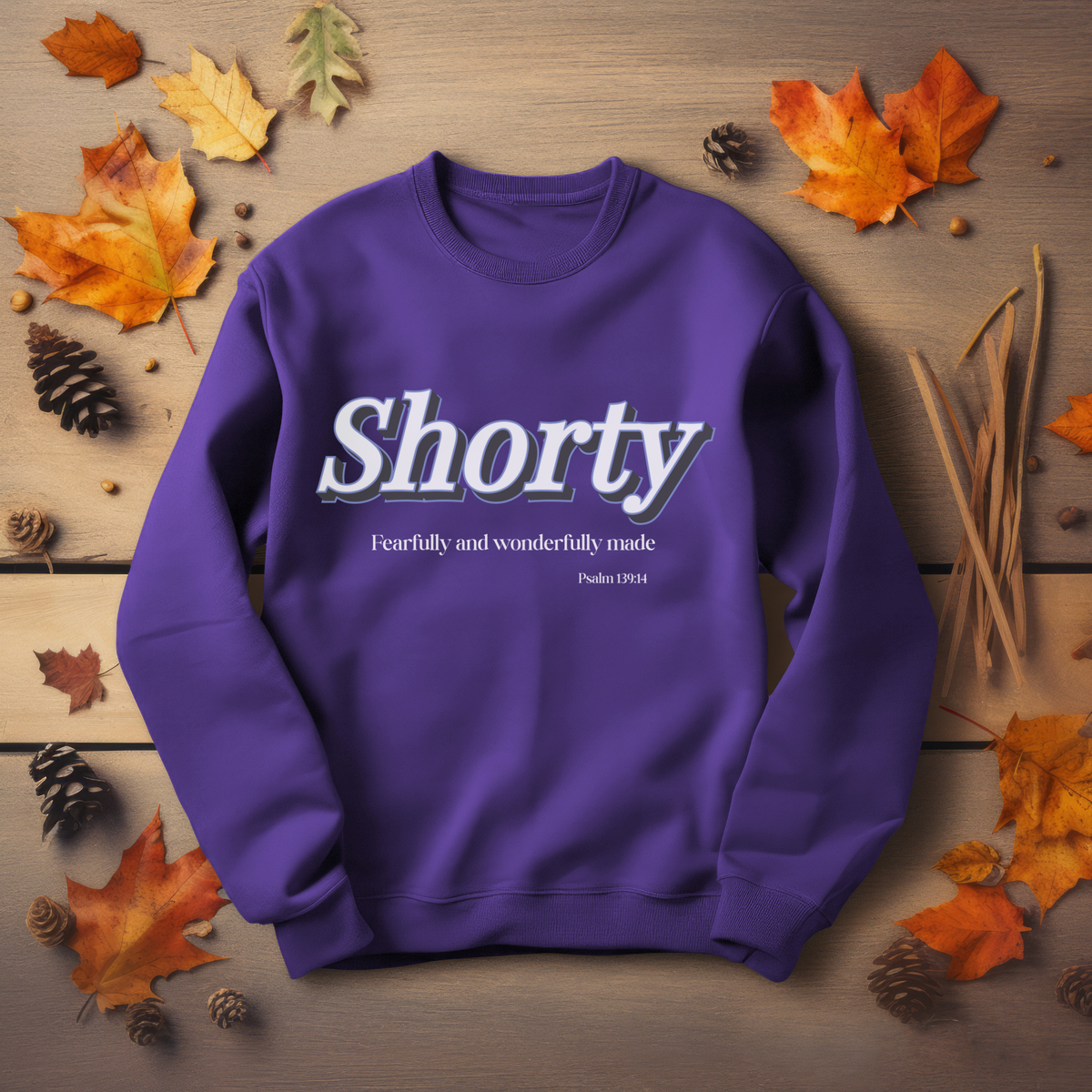 Shorty Sweatshirt | Psalm 139:14 Christian Sweatshirt